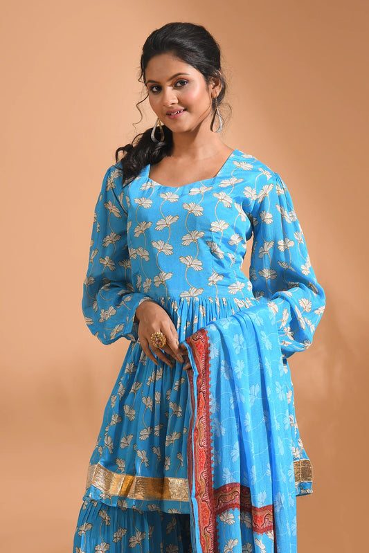 Printed Sharara Set