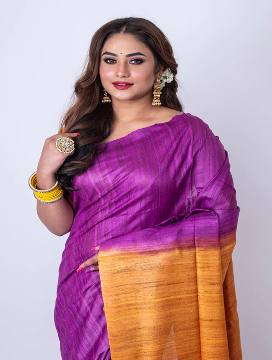 Bhagalpur Pure Ghicha 2D Saree