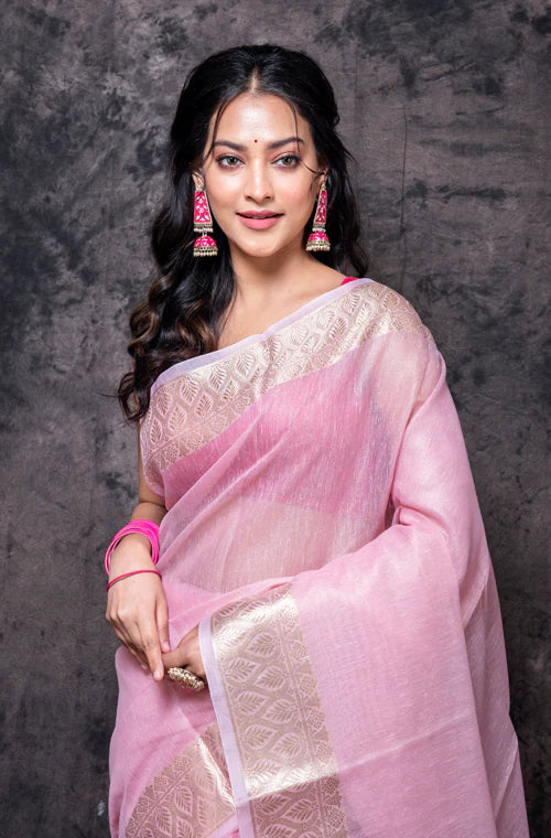 Tissue Zari Border Jaikat Saree