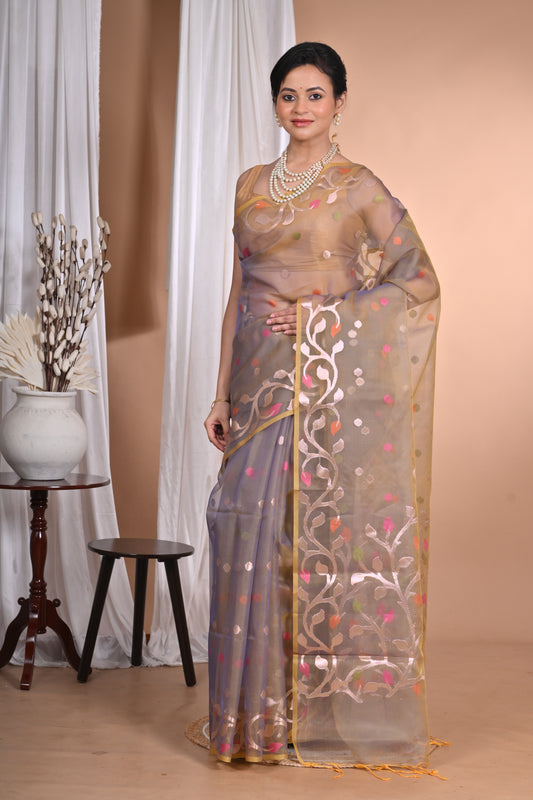 HEAVY JAMDANI SILK ORGANZA SAREE