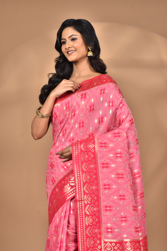 Pure Cotton Dhakai Jamdani Handloom Saree