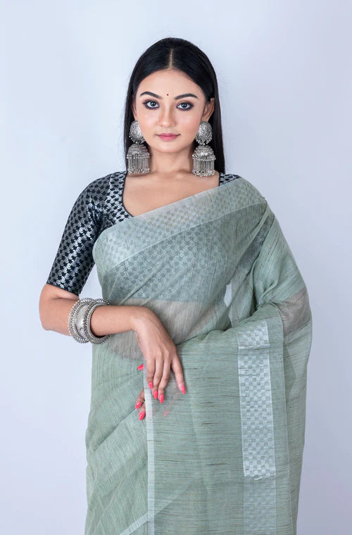 Tissue Cotton Zari Saree