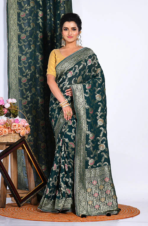 Pure Georgette All Over Zari Work Saree