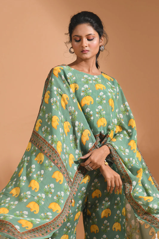 Co-ord Set With Kaftan Style Dupatta