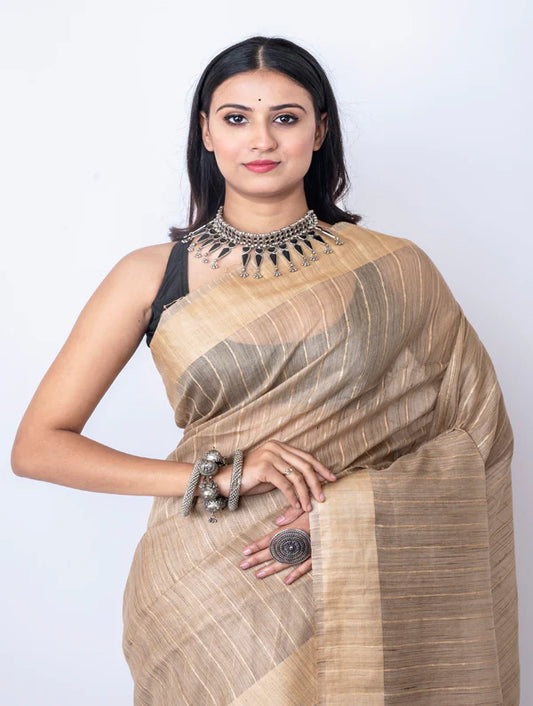 Bhagalpuri Cotton Striped Saree