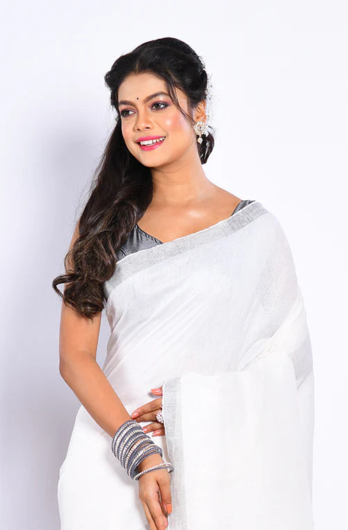 Pure Cotton Linen Saree