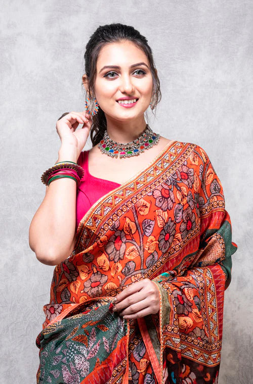 Viscose Organza Digital Print Saree