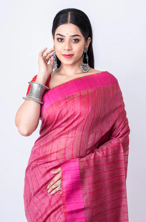 Bhagalpuri SIlk Striped Saree