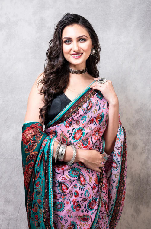 Viscose Organza Digital Print Saree