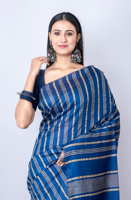 Bhagalpuri SIlk Striped Saree