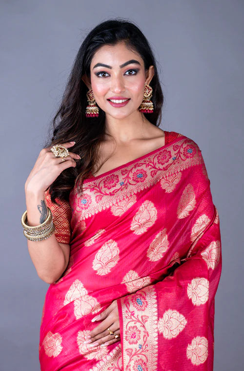 Pink Banarasi Saree