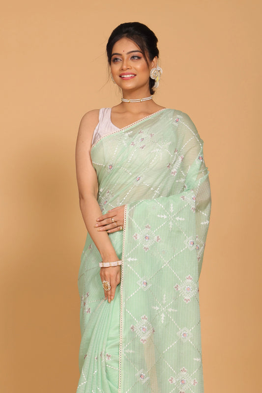 Kota Embroidery Saree