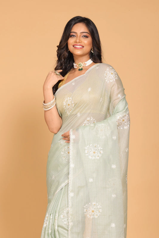 Kota Embroidery Saree