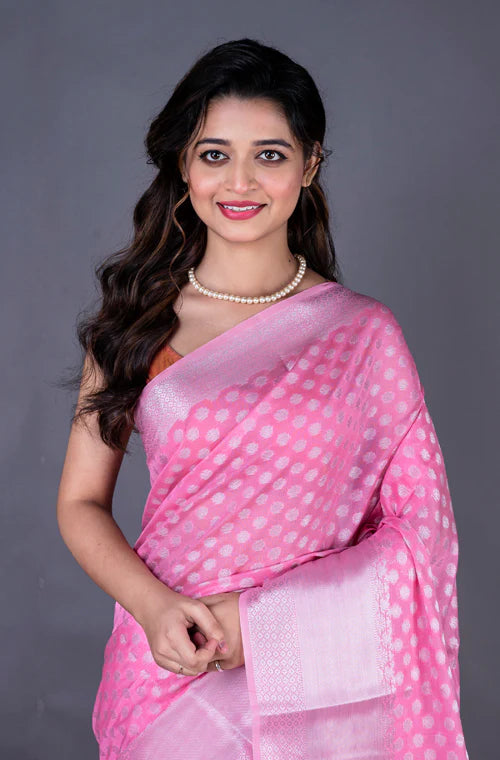 Semi Banarasi Silk Saree