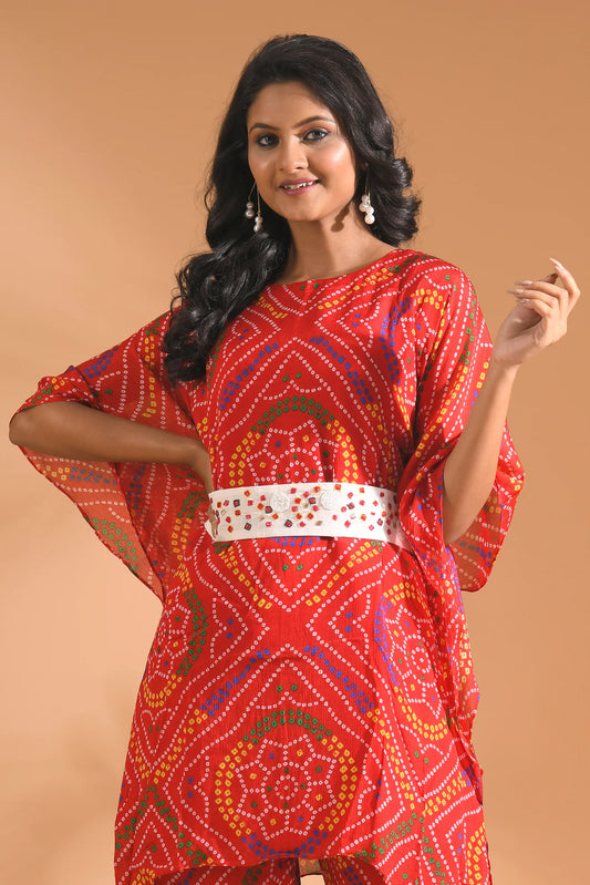 Printed Kaftan Set With Pant