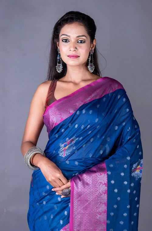 Chanderi Silk All Over Zari Butta Saree