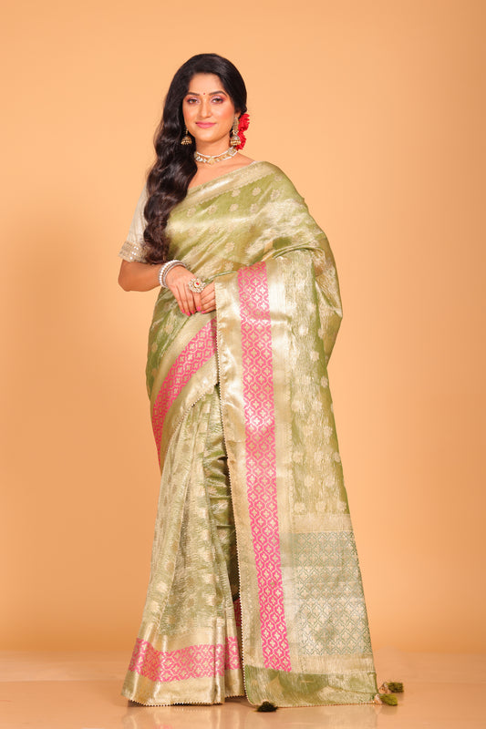 Crush Tissue Silk Saree