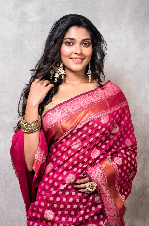 Chanderi Resham Alfie Saree