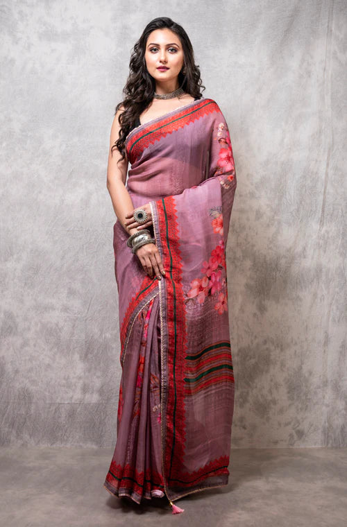 Viscose Organza Digital Print Saree