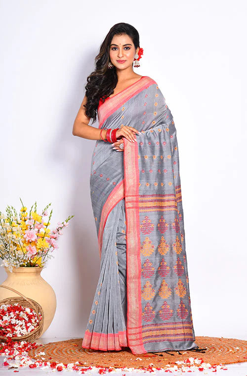 Cotton Silk Jamdani Saree