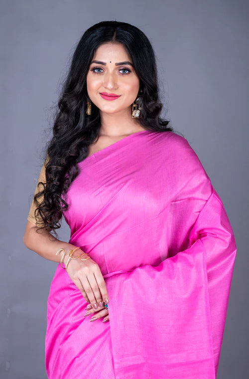 Bhagalpuri Silk Solid Saree