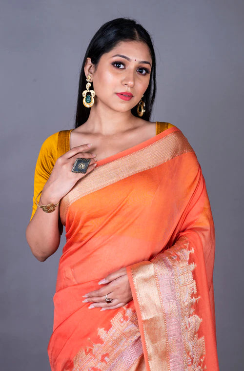 Organza Golden Border Saree