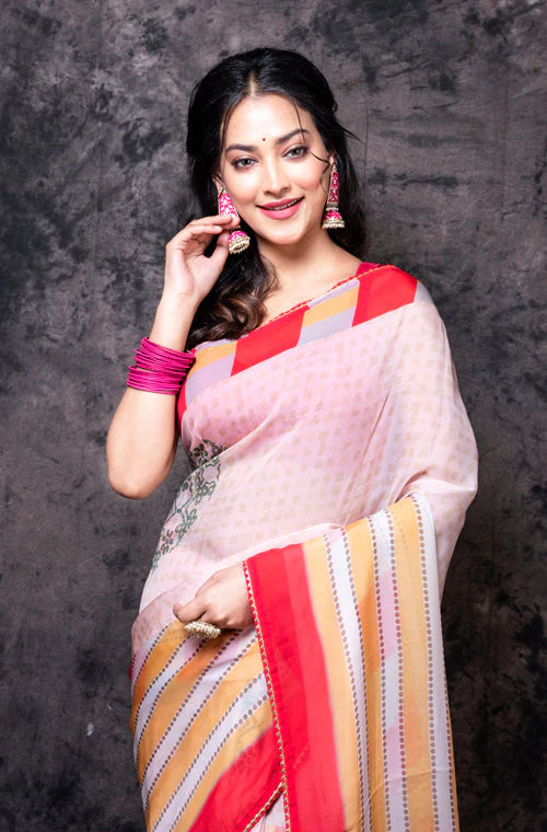 Viscose Organza Digital Print Saree