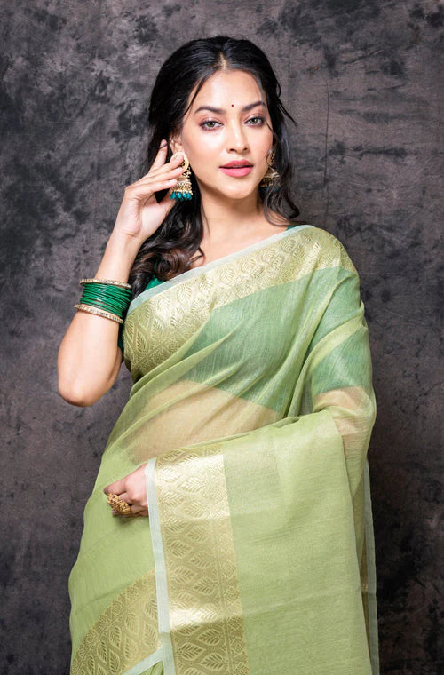 Tissue Zari Border Jaikat Saree