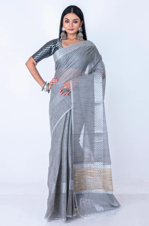 Jute Cotton Zari Saree