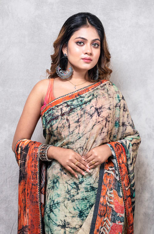 Viscose Organza Digital Print Saree