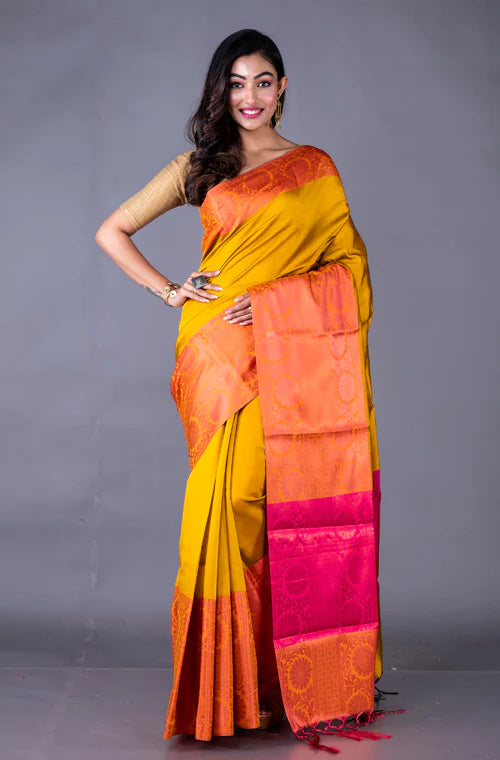 Mustard Banarasi Saree