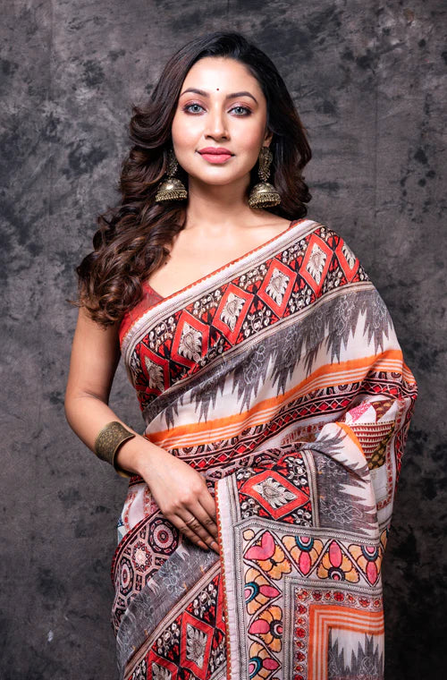 Viscose Organza Digital Print Saree