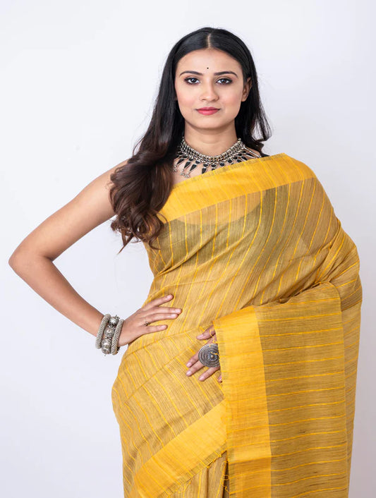 Bhagalpuri Cotton Striped Saree