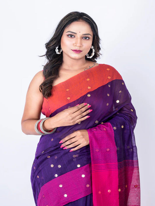 Bengal Handloom Mirror Work Saree