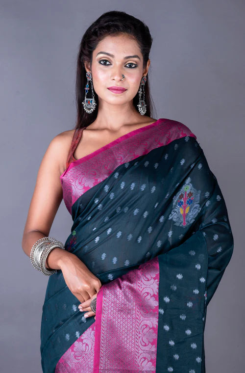 Chanderi Silk All Over Zari Butta Saree