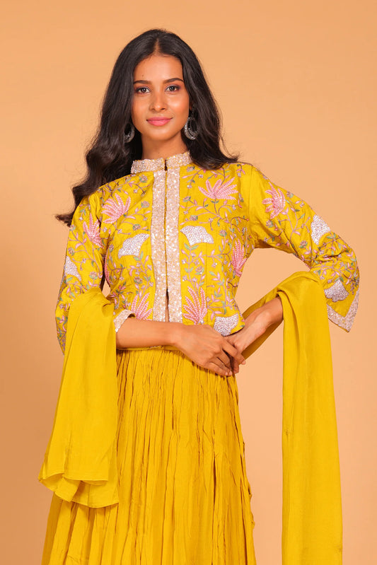 Crop Top With Dupatta Set