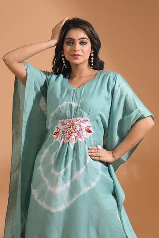 Tie And Dye Kaftan Set With Pant