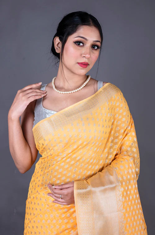 Chanderi Silk All Over Zari Butta Saree