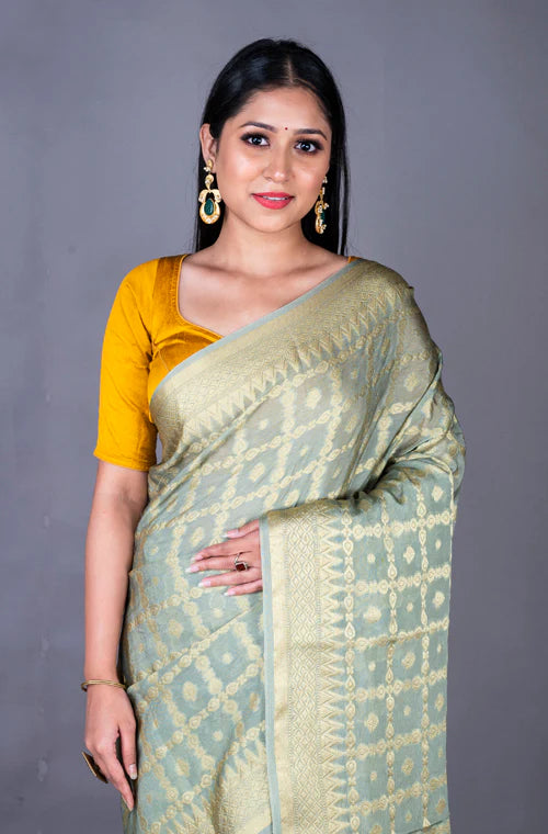 Georgette All Over Zari Saree