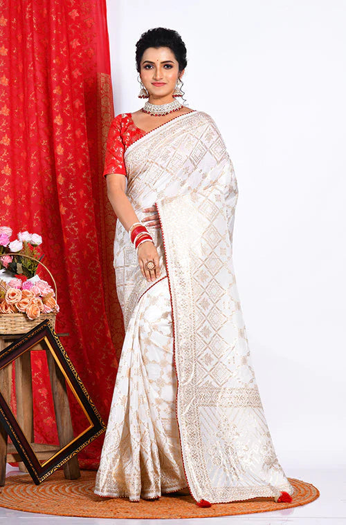 Dola Silk All Over Zari Work Saree