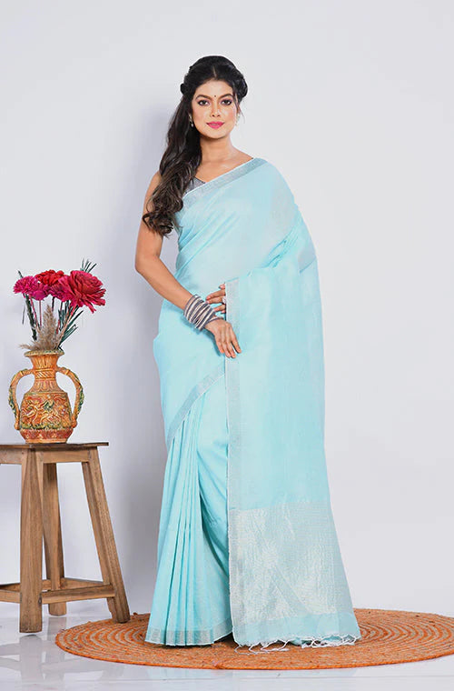 Pure Cotton Linen Saree