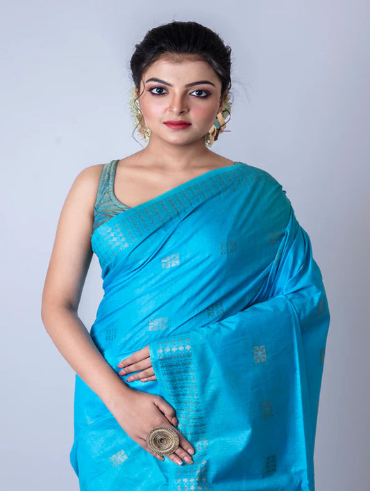 Bhagalpur Silk Zari Work Saree