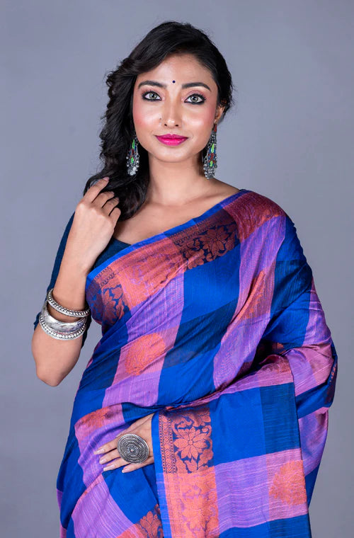 Chanderi Silk Colour Block Saree