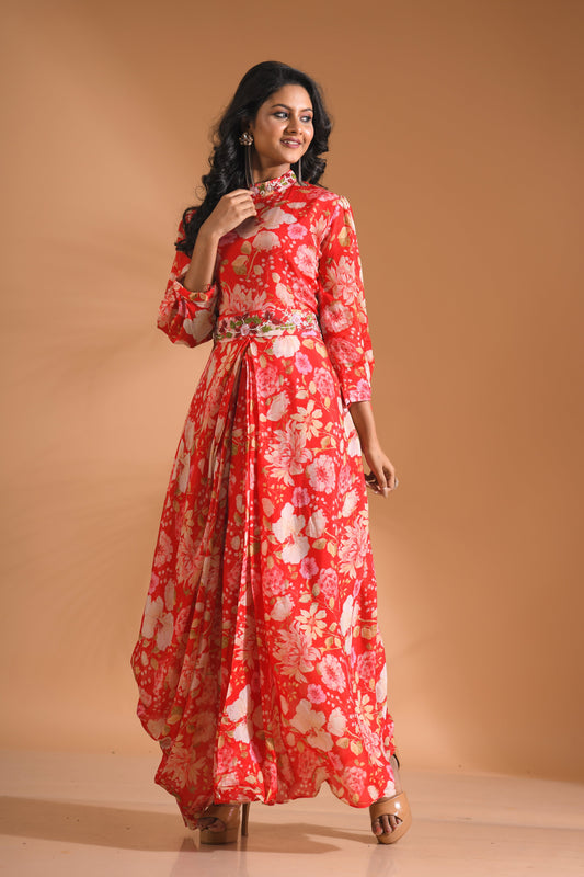 Printed Long Gown