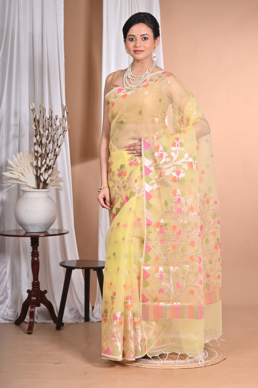 HEAVY JAMDANI SILK ORGANZA SAREE