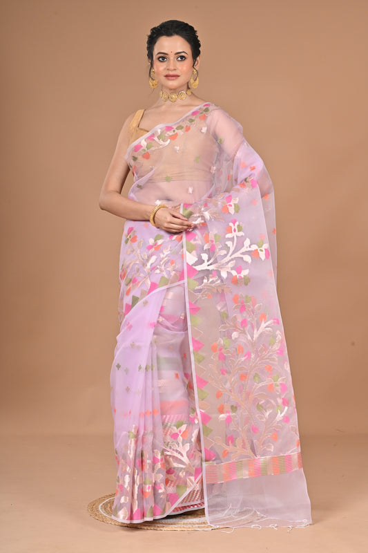 HEAVY JAMDANI SILK ORGANZA SAREE
