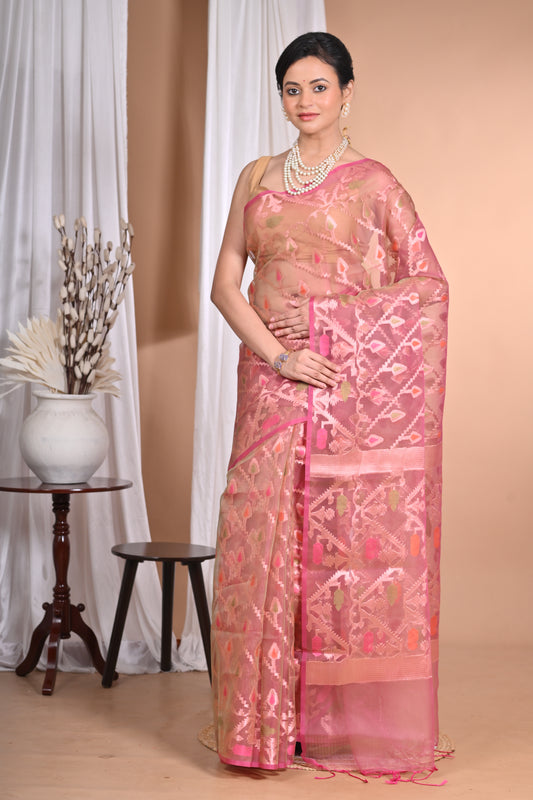 HEAVY JAMDANI SILK ORGANZA SAREE