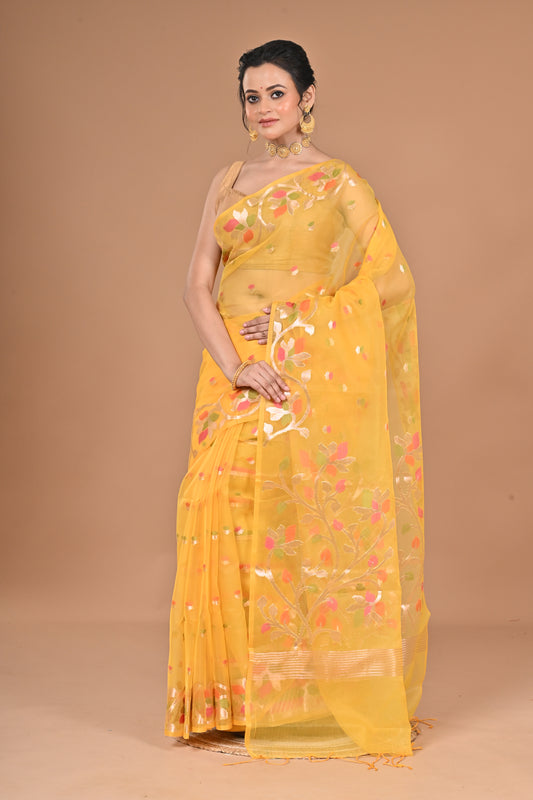 HEAVY JAMDANI SILK ORGANZA SAREE